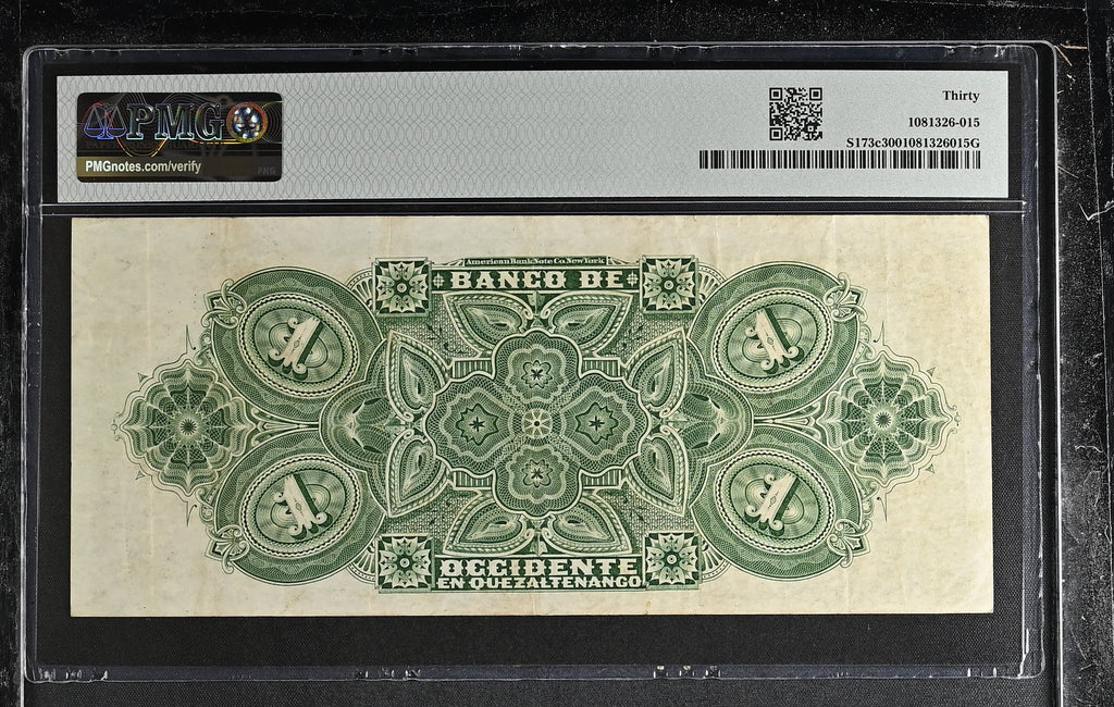 1 Peso 1914 Banco de Occidente en Quetzaltenango