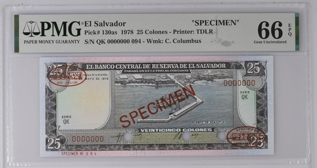 25 Colones 1978 Specimen TOP POP