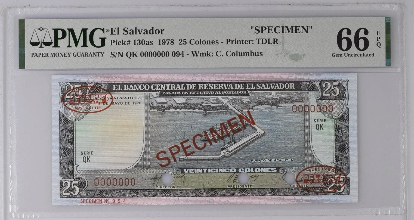 25 Colones 1978 Specimen TOP POP