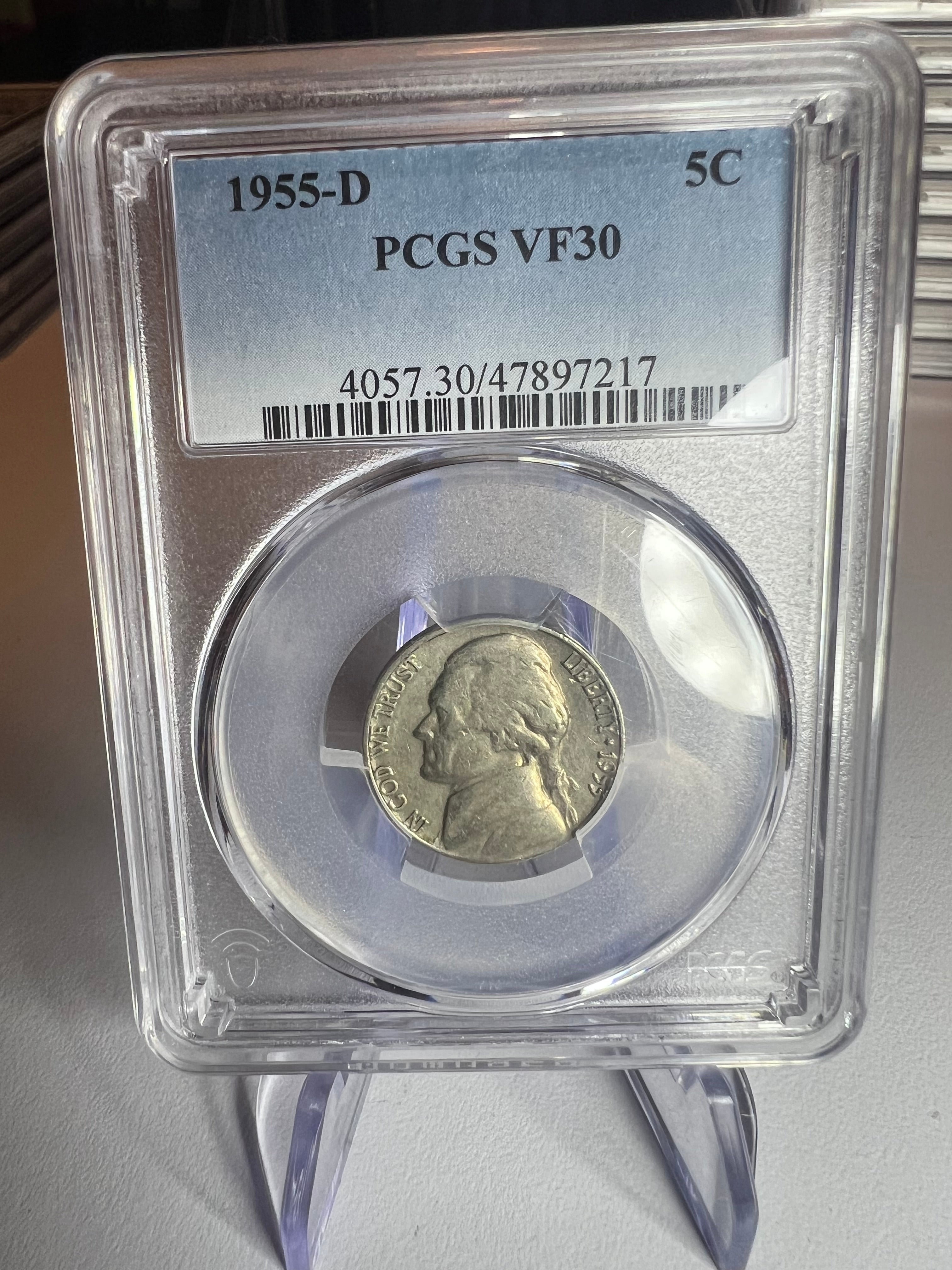 1955-D 5C PCGS VF30