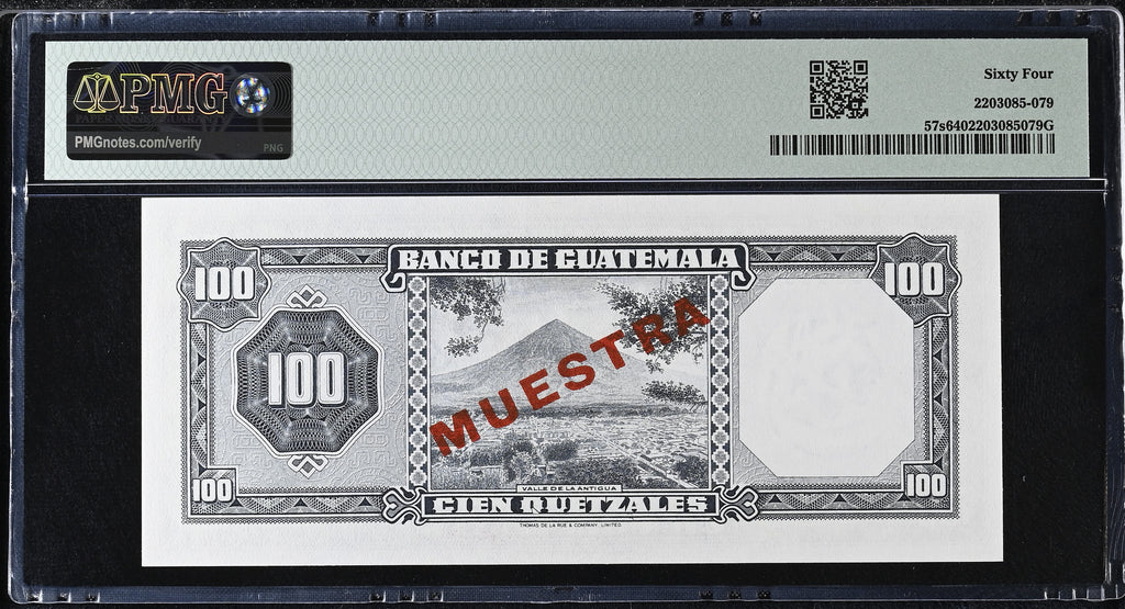 100 Quetzales Cabeza Amarrada SPECIMEN