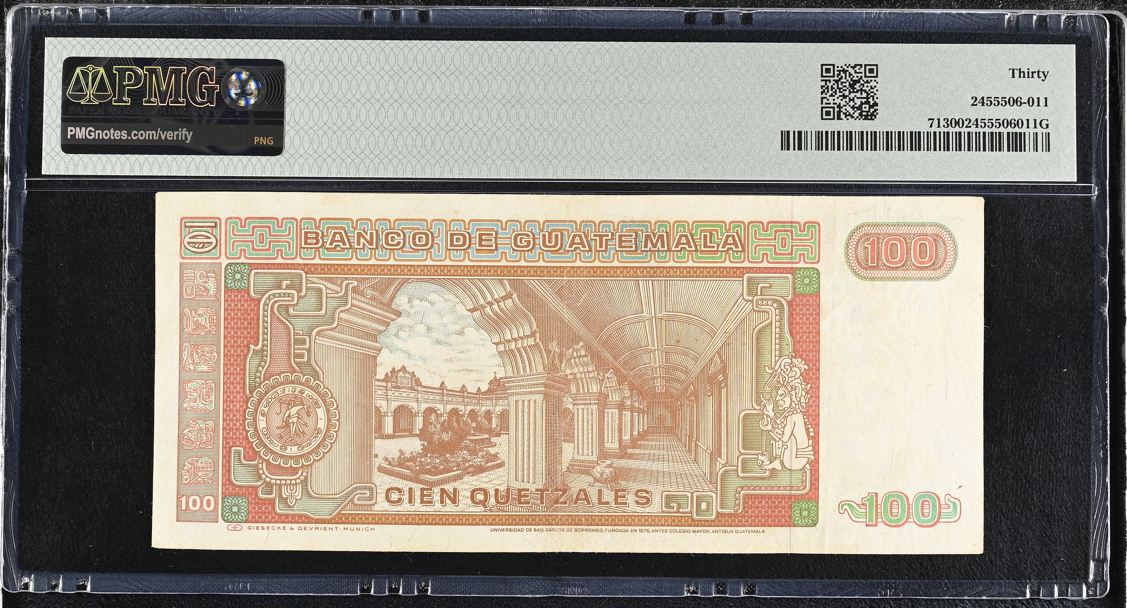 100 quetzales 1986