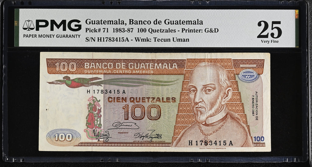 100 quetzales 1987
