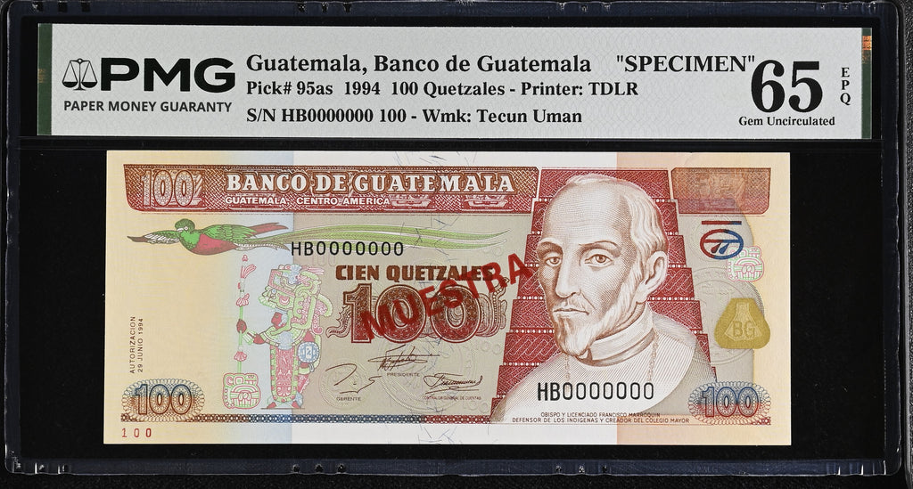 100 quetzales Specimen 1994 Top Pop
