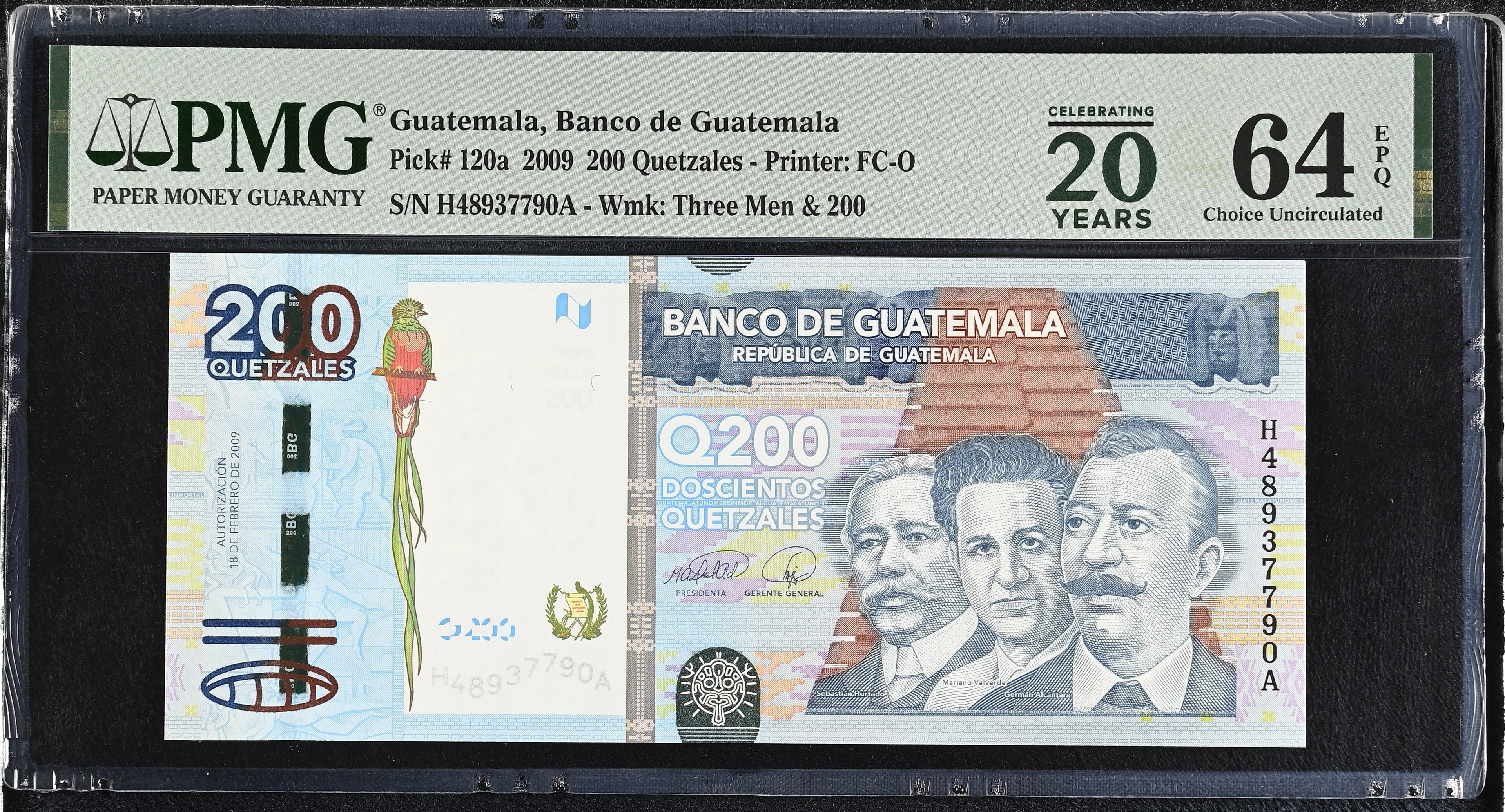 200 quetzales 2009