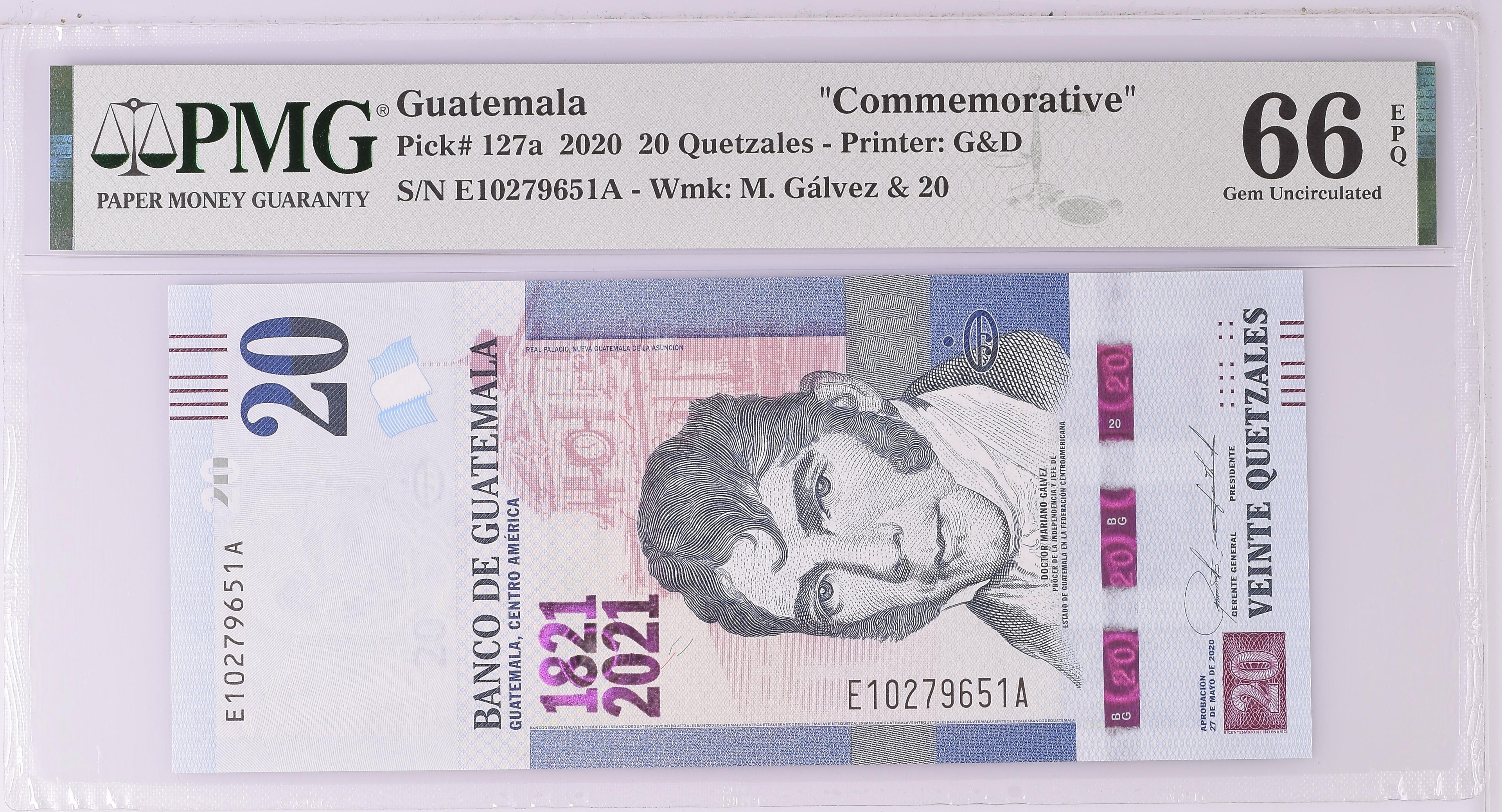 20 quetzales 2020 conmemorativo