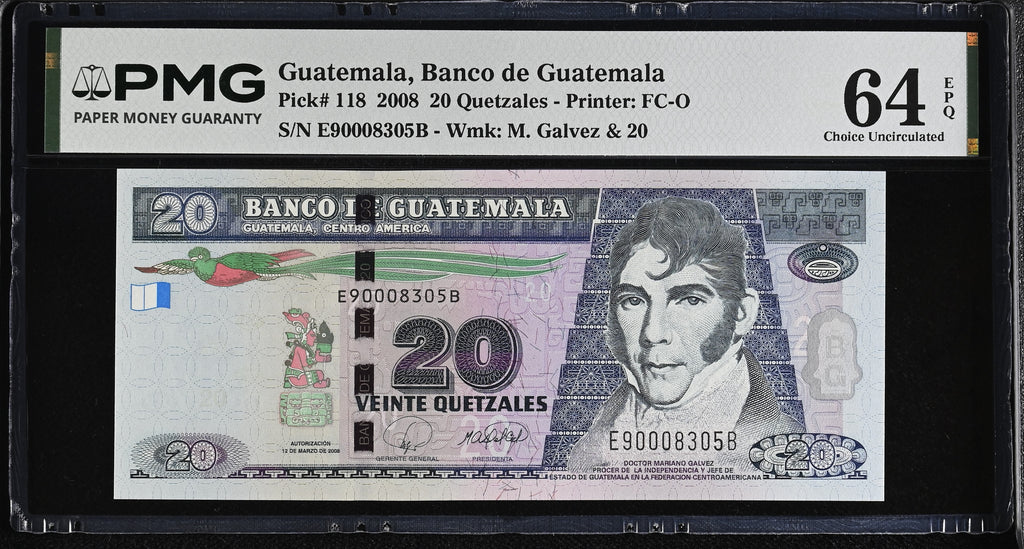 20 quetzales 2008