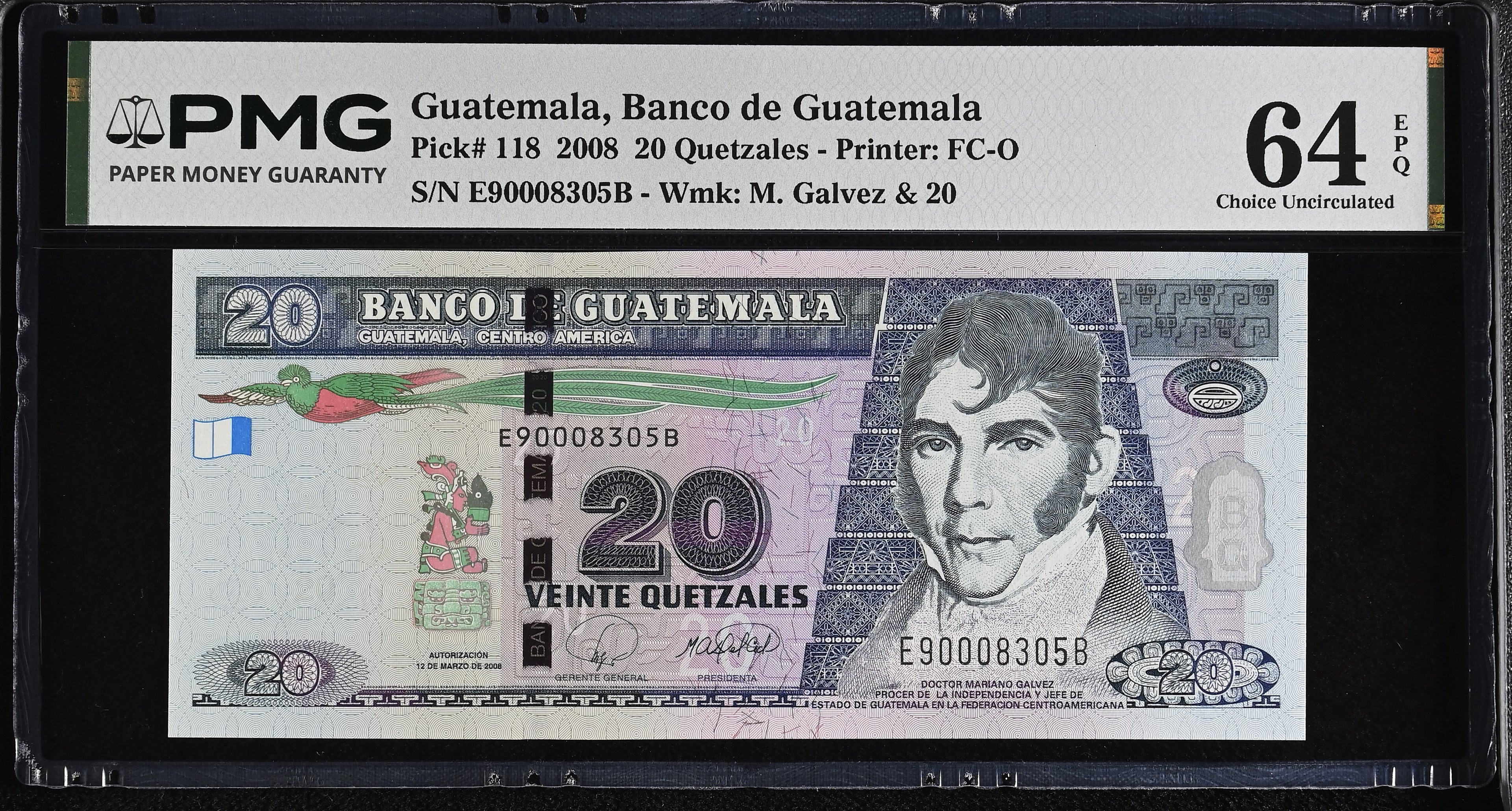 20 quetzales 2008