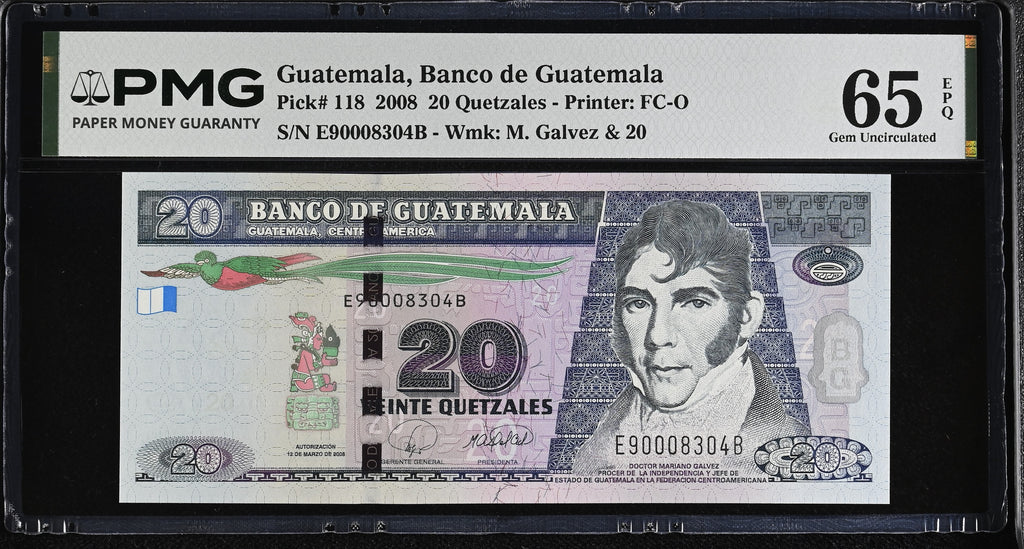 20 quetzales 2008