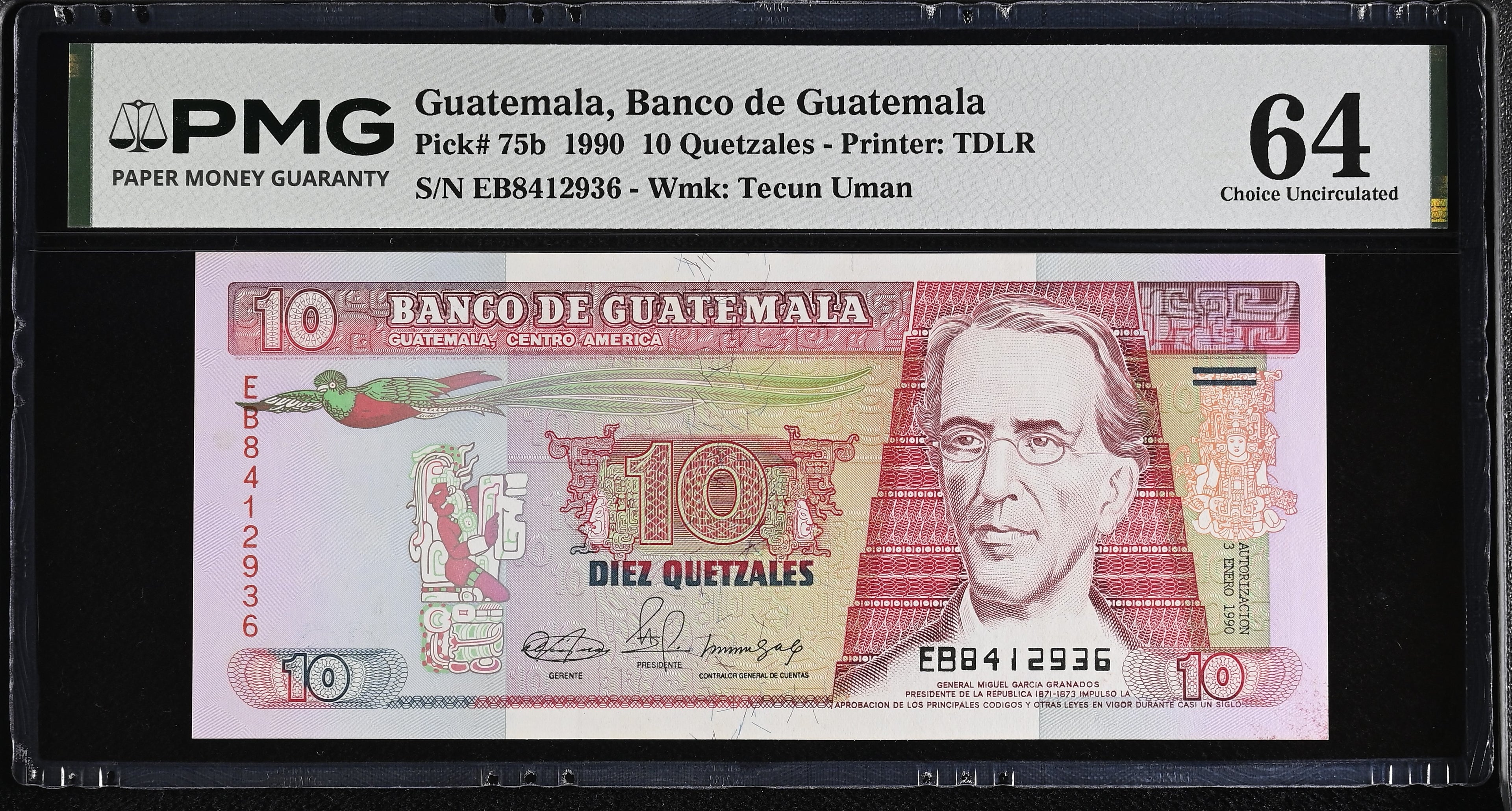 10 quetzales 1990