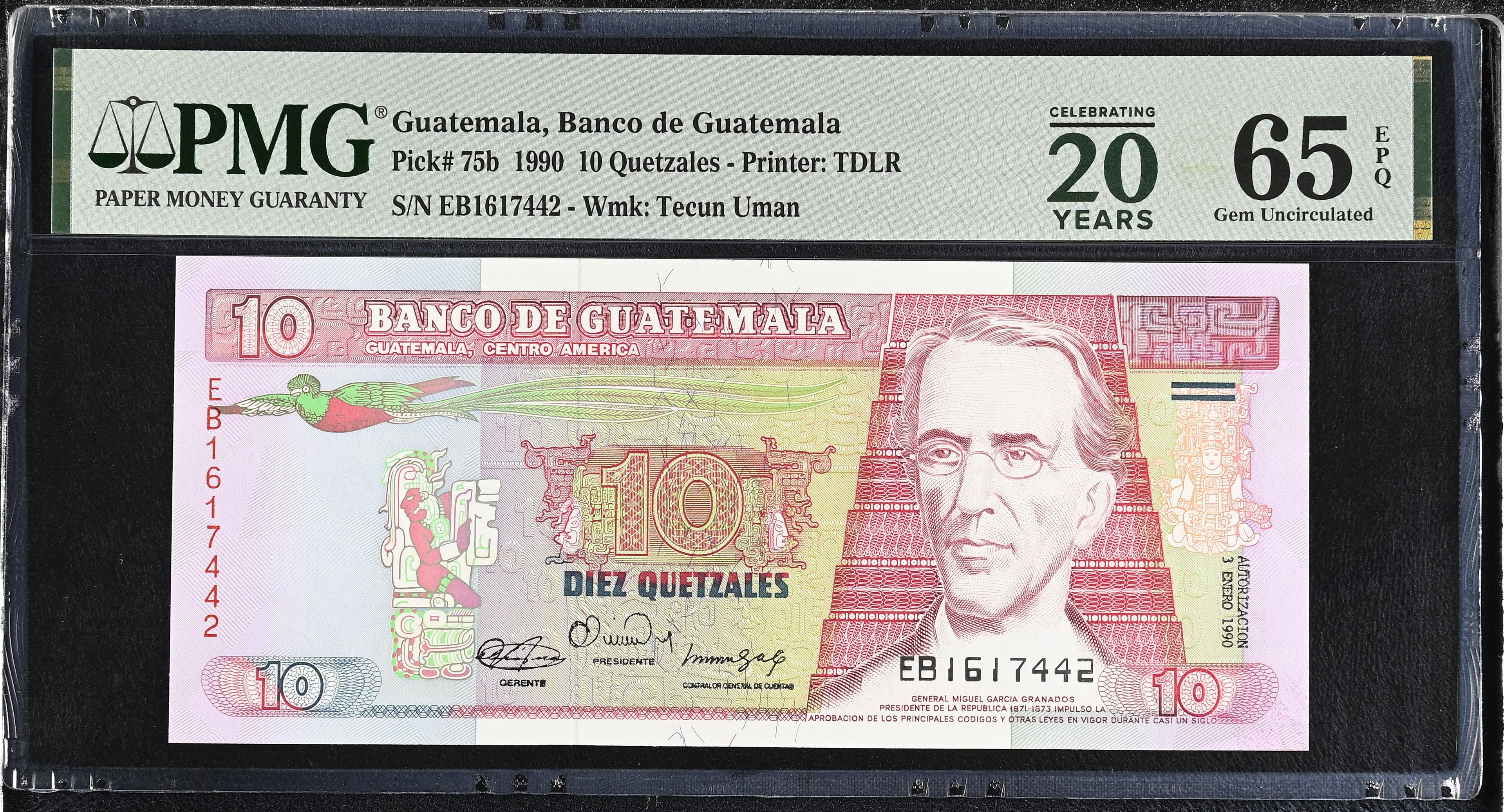 10 quetzales 1990