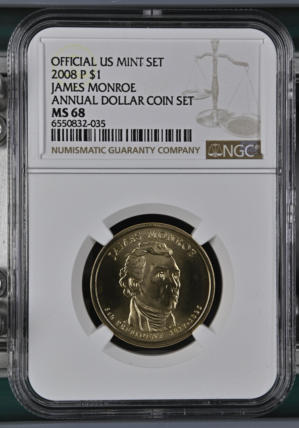 1 Dollar James Monroe 2008