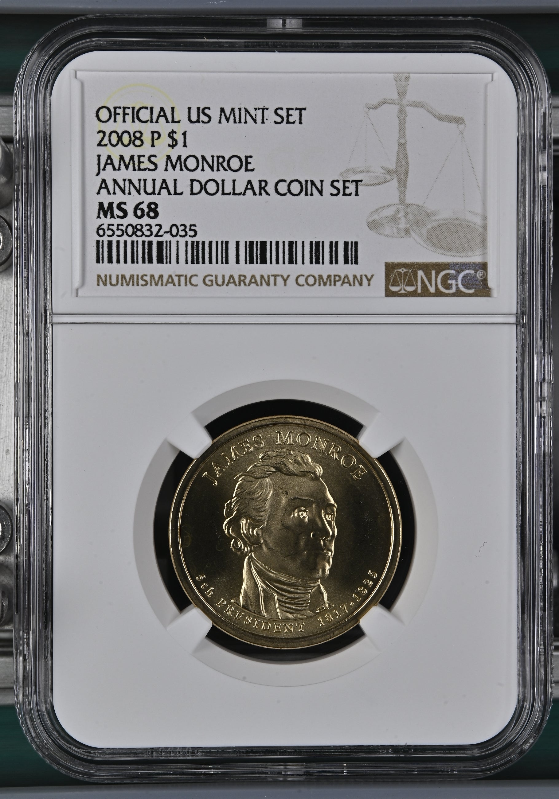 1 Dollar James Monroe 2008