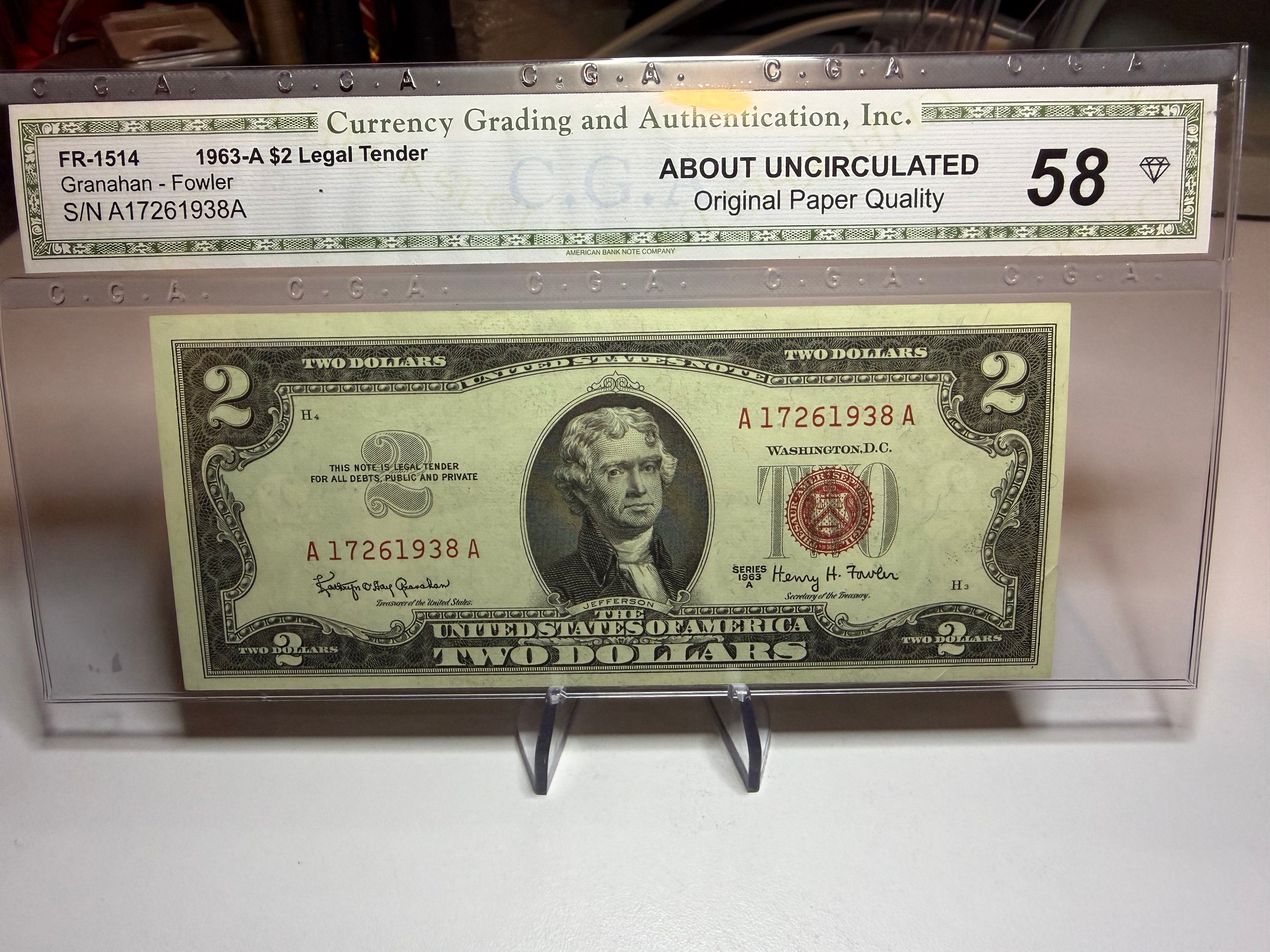 2 Dollar Red Seal 1963-A