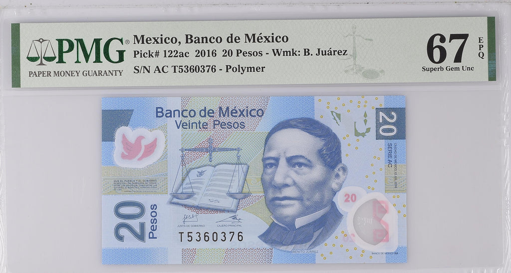 20 Pesos 2016 Banco de México