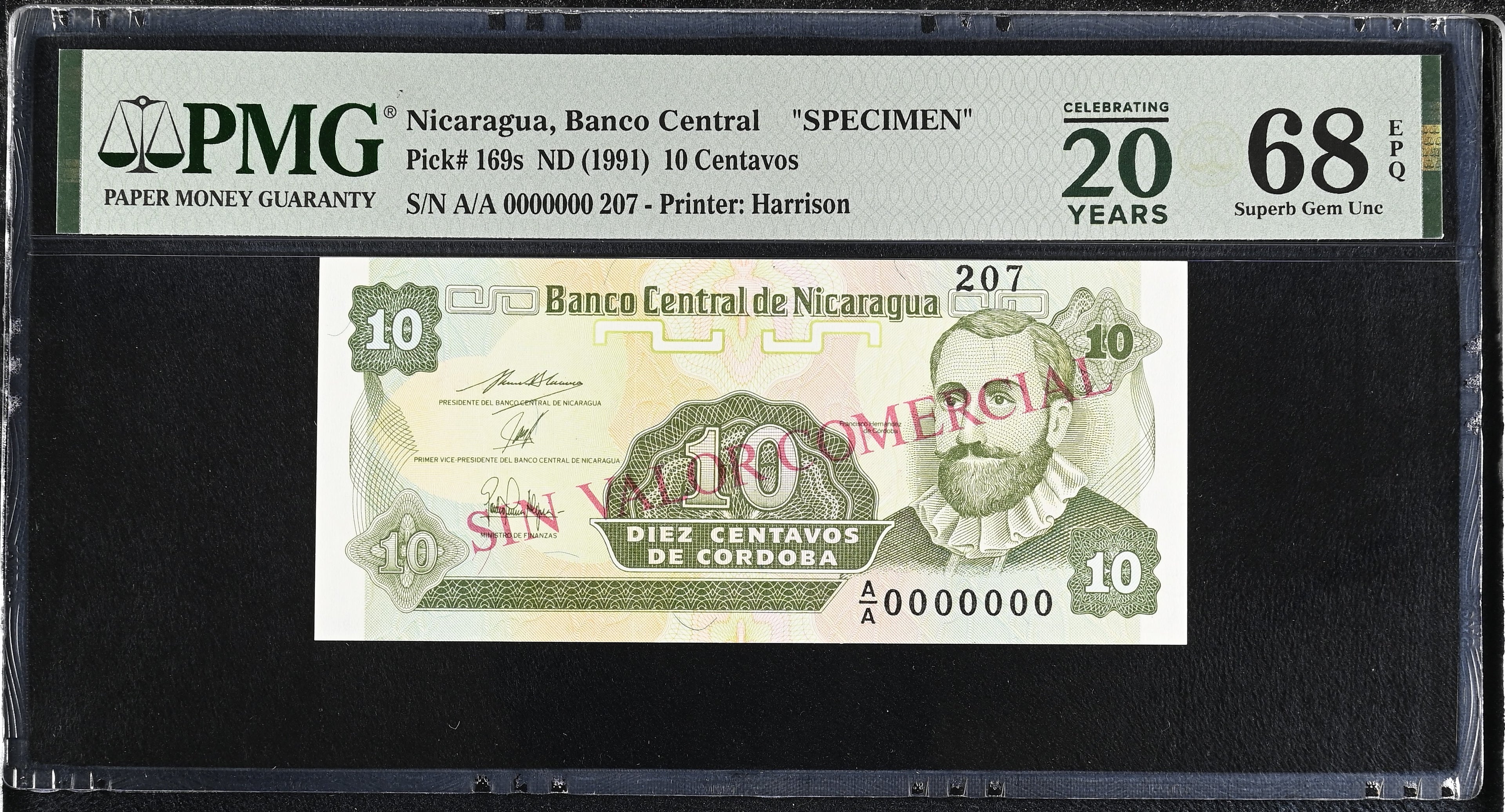 10 Centavos ND(1991) SPECIMEN
