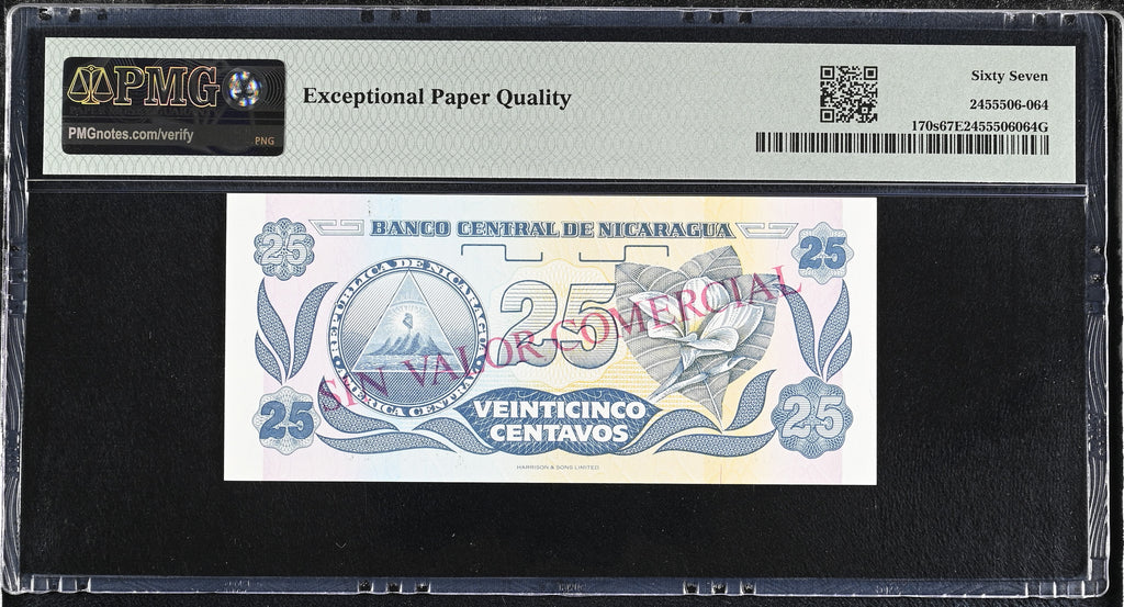 25 Centavos ND(1991) SPECIMEN TOP POP