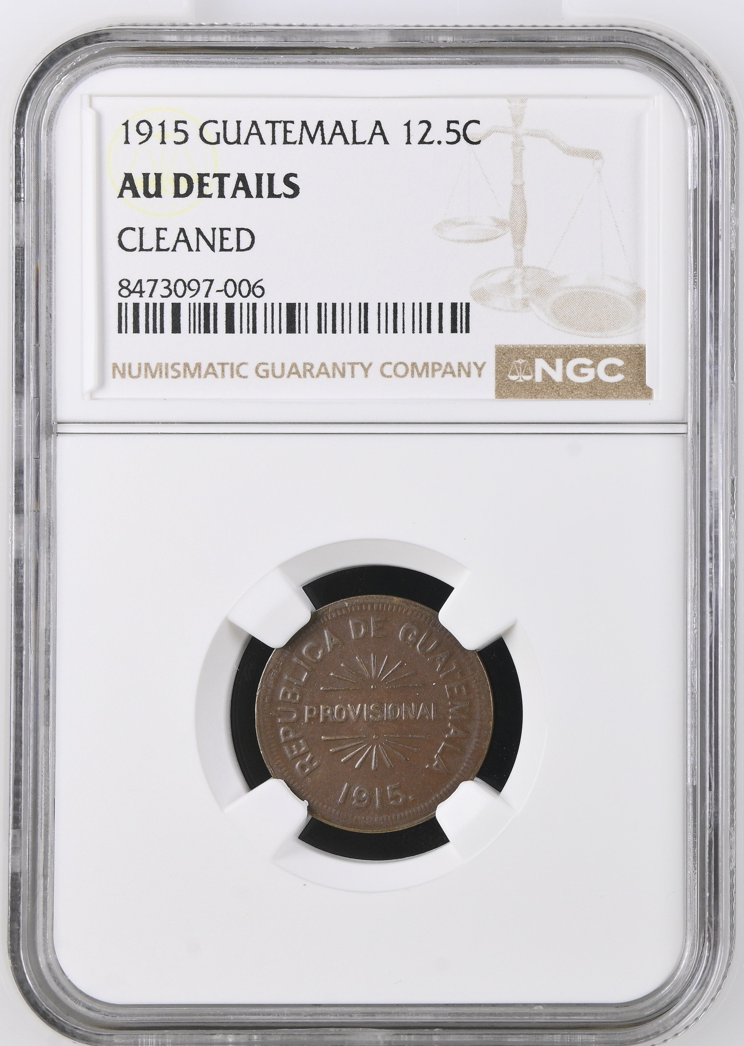 1915 Guatemala 12 1/2 Centavos