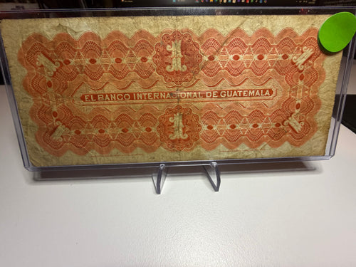 1 Peso 1920 El Banco Internacional De Guatemala