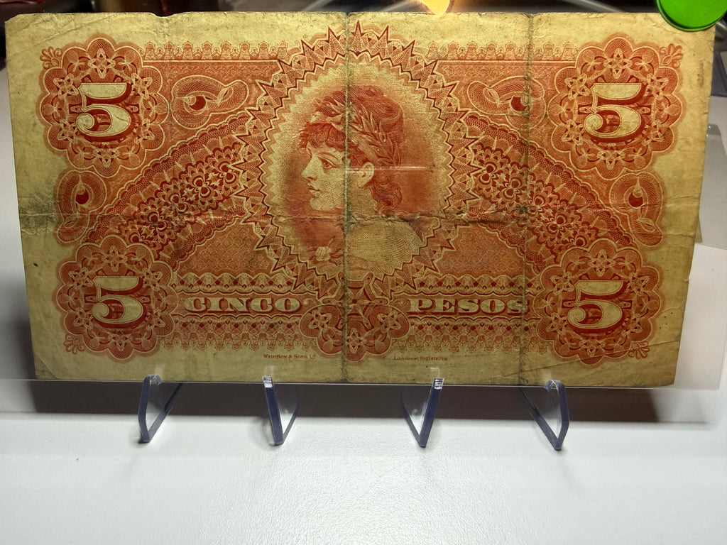 5 Pesos 1920 El Banco Agrícola Hipotecario