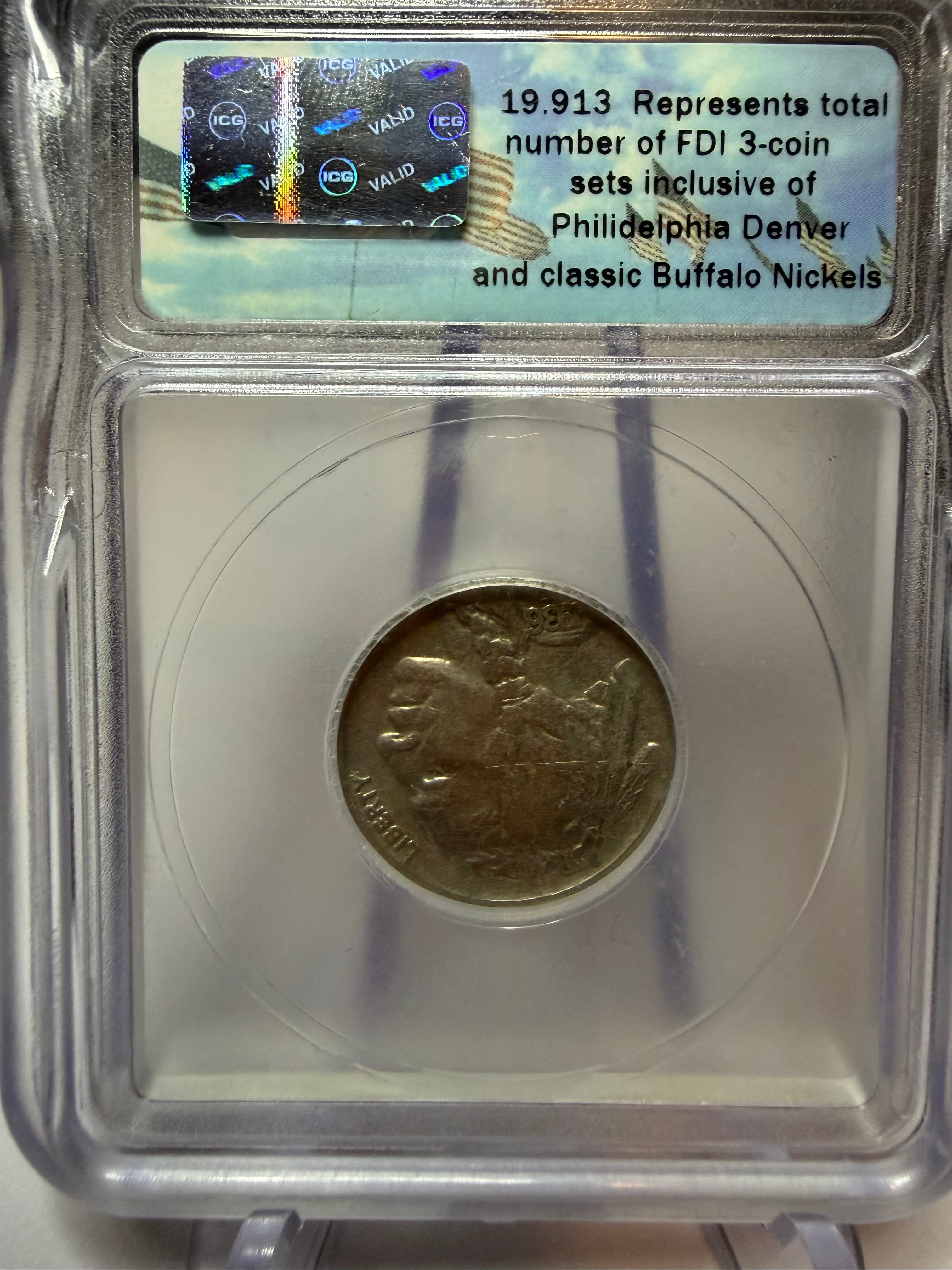 1936 Buffalo Nickel ICG Authentic