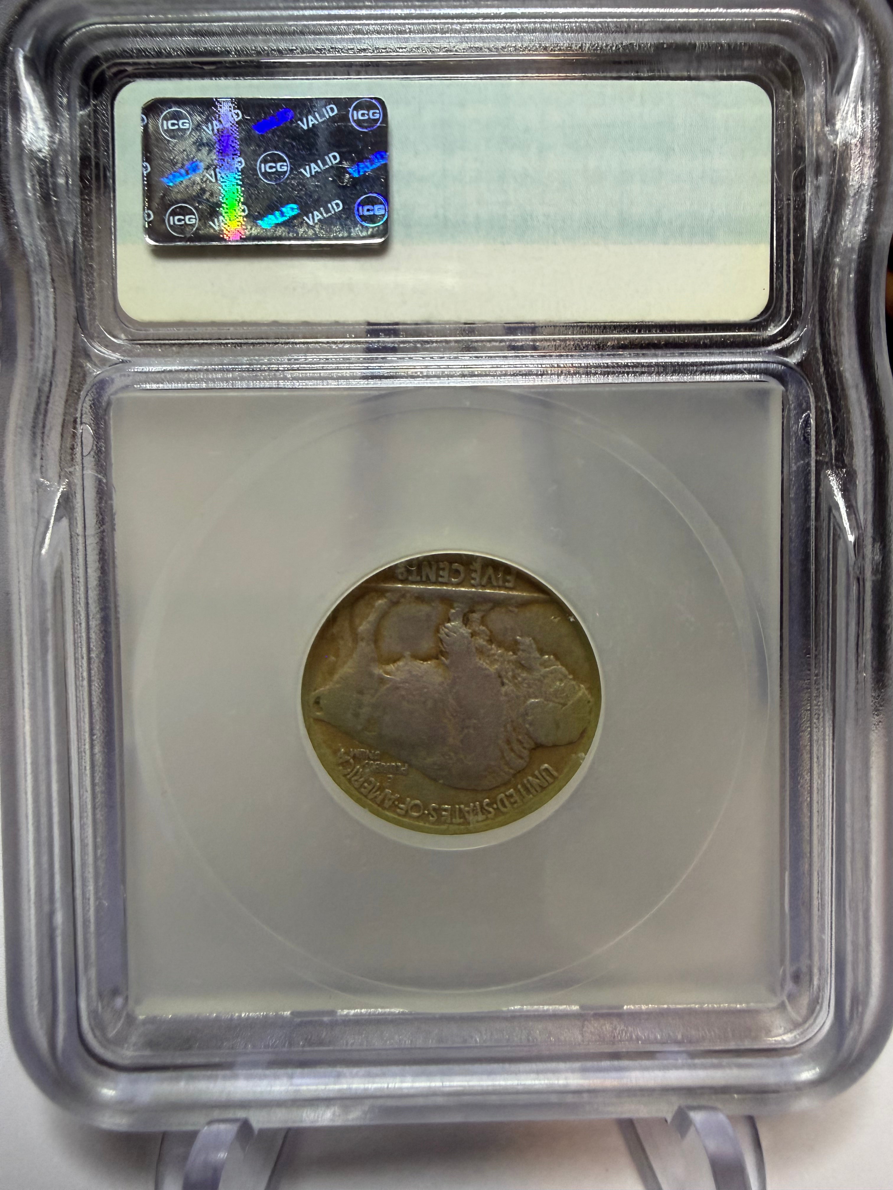 1935 5 Centavos Buffalo Nickel ICG AUTHENTIC
