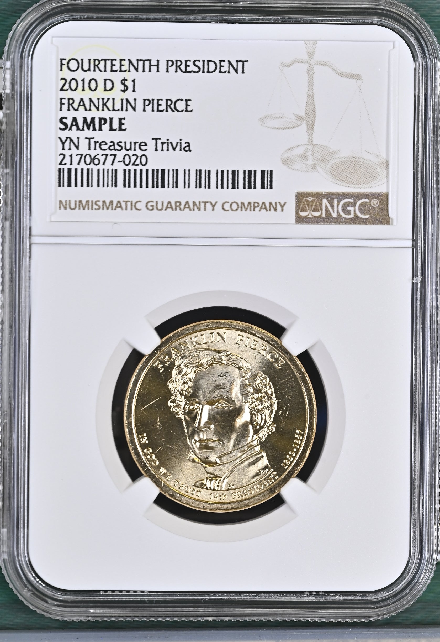 14TH President Franklyn Pierce 2010-D $1 Dollar
