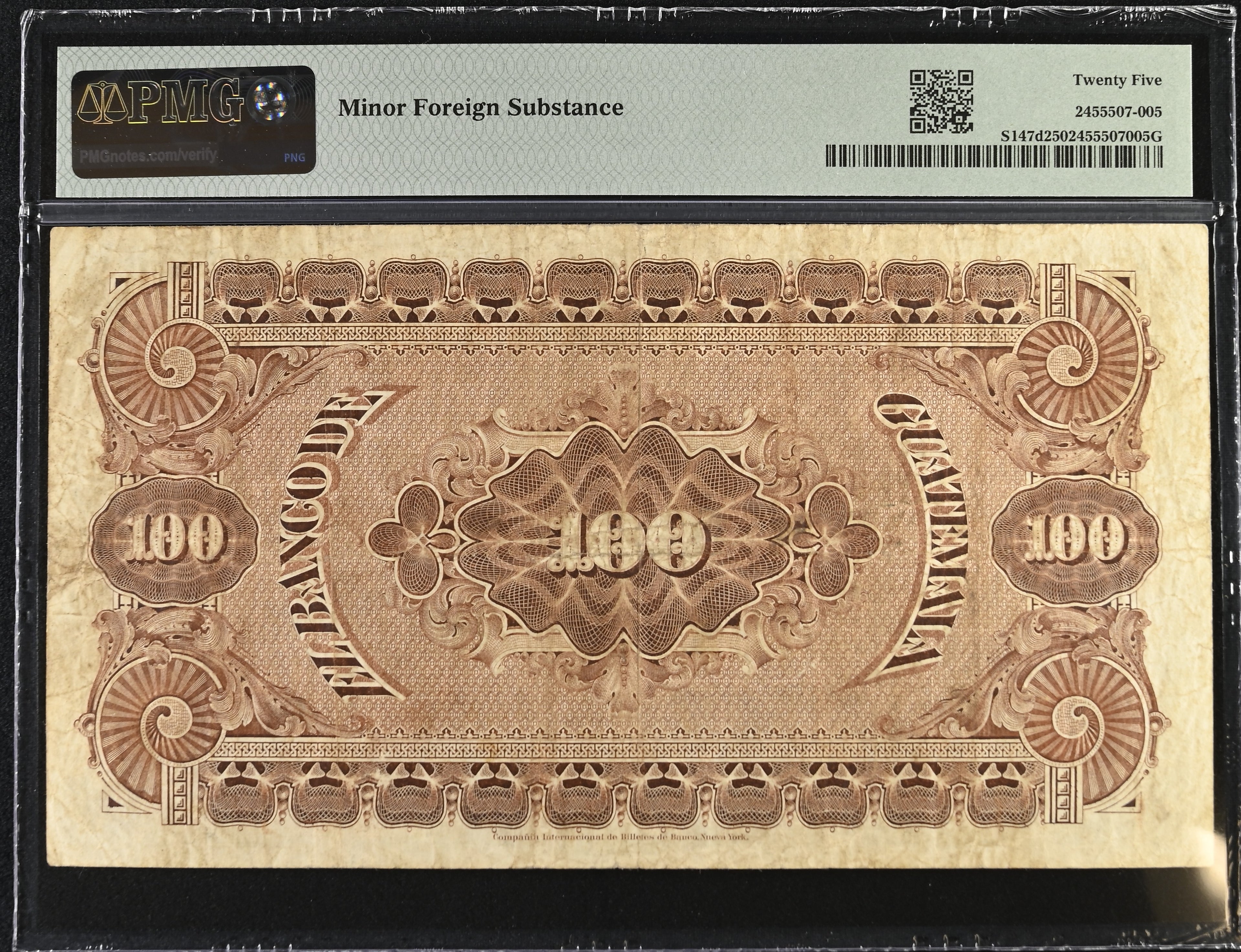 100 Pesos Ferrocarriles 1920