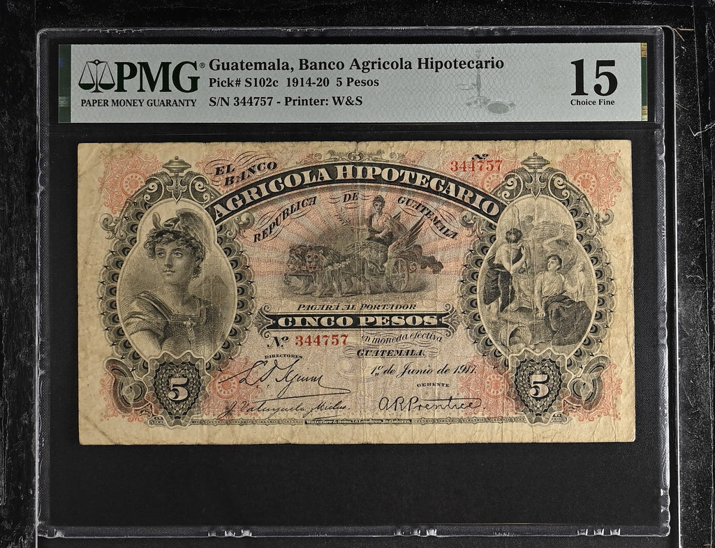5 Pesos 1917 Banco Agrícola Hipotecario
