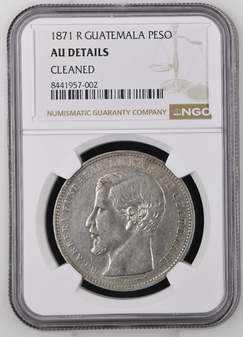 Un Peso Rafael carrera 1871 R.