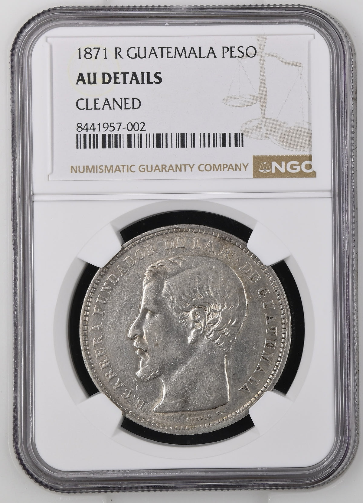 Un Peso Rafael carrera 1871 R.