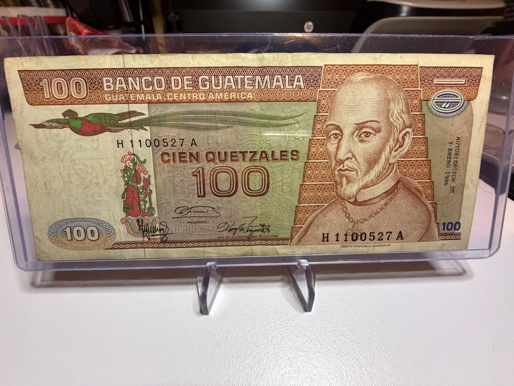Billete 100 quetzales 1986