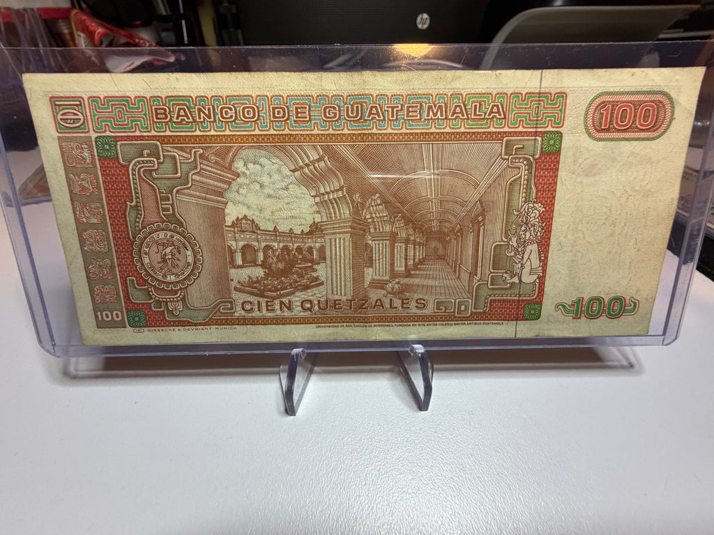 Billete 100 quetzales 1986