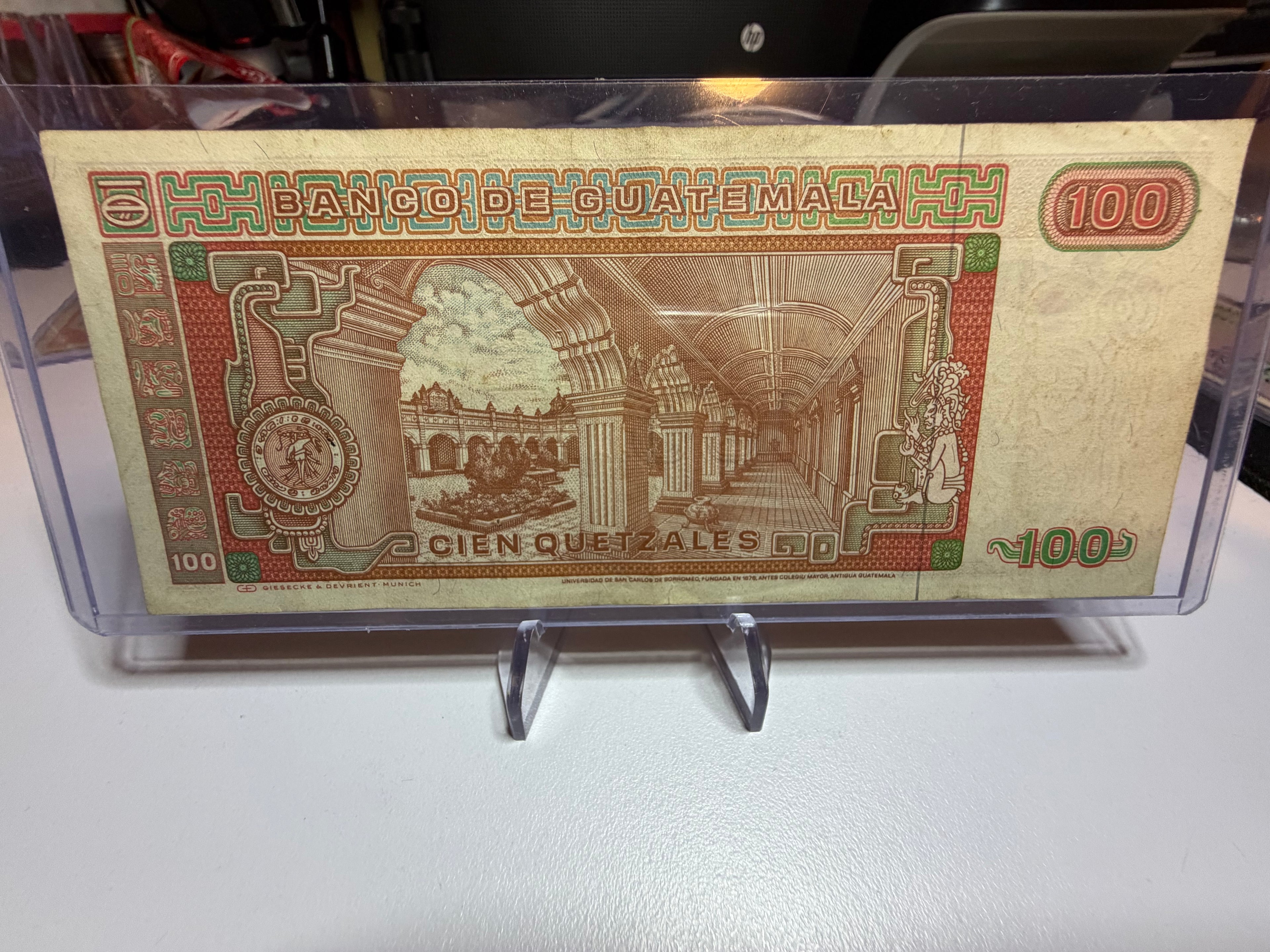 Billete 100 quetzales 1986